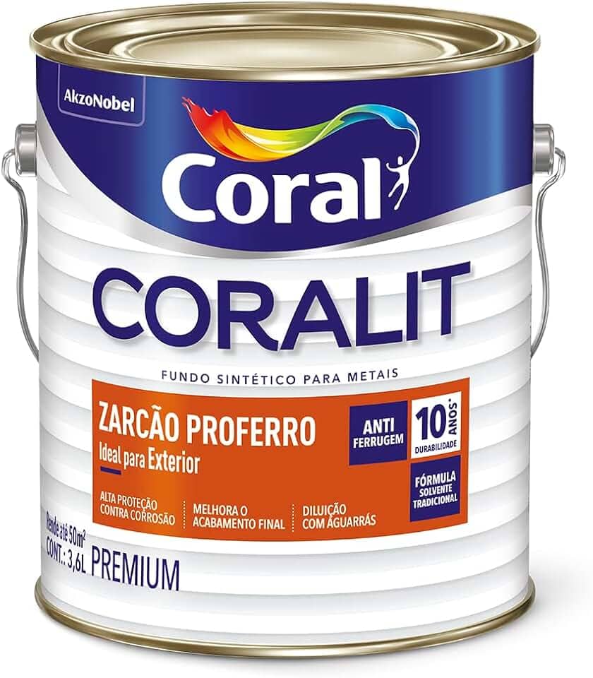 Fundo Zarcão Proferro Coralit, Premium, Laranja, 3.6 L, Coral
