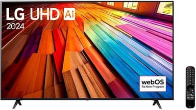 Smart TV 4K 65" LG UHD 65UT8050 Processador α5 Ger7 AI Alexa/Chromecast integrado Otimizador de Jogos webOS 24 Controle Smart Magic