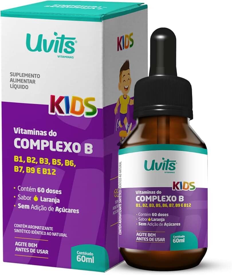 Vitamina Complexo B Kids Líquida 60ml com 60 Doses - Uvits