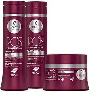 Kit Haskell Pós Progressiva Shampoo 300ML 1 Condicionador 300ML 1 Mascara 300ML