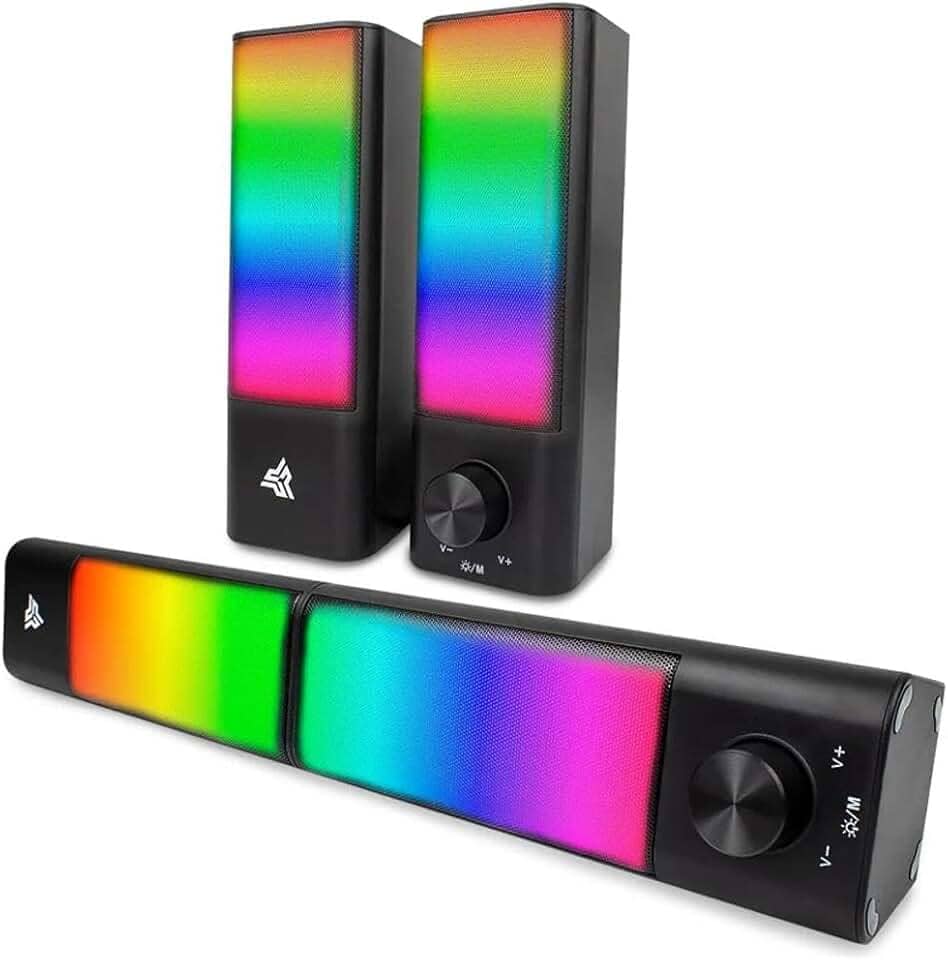 Caixa de Som Bluetooth Soundbar Gamer para PC e Notebook - 10W com LED RGB ®MaiXpro