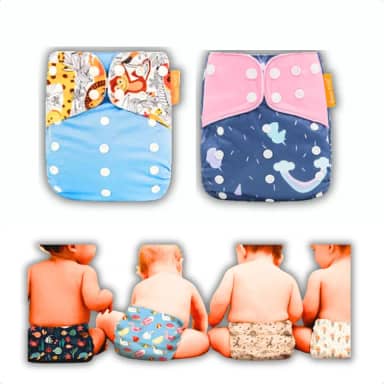 Kit 2 Fraldas Ecológicas De Pano Ajustáveis + 3 Absorventes (Menino)