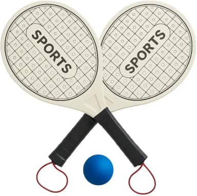 Kit Frescobol 2 Raquetes de Madeira + Bolinha Jogo de Praia Beach Tennis Lazer Esporte Verão