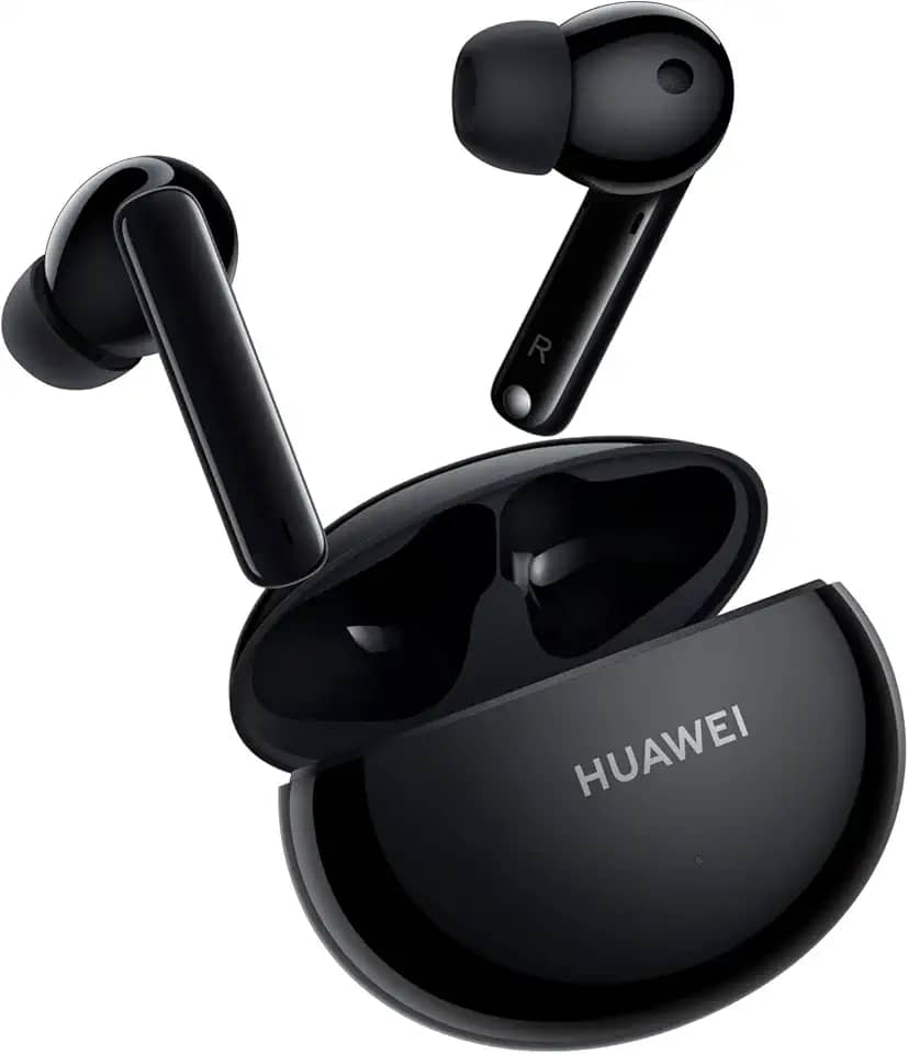 Fone de ouvido HUAWEI FreeBuds 4i, preto, sem fio, até 10 horas de reprodução contínua, cancelamento ativo de ruído