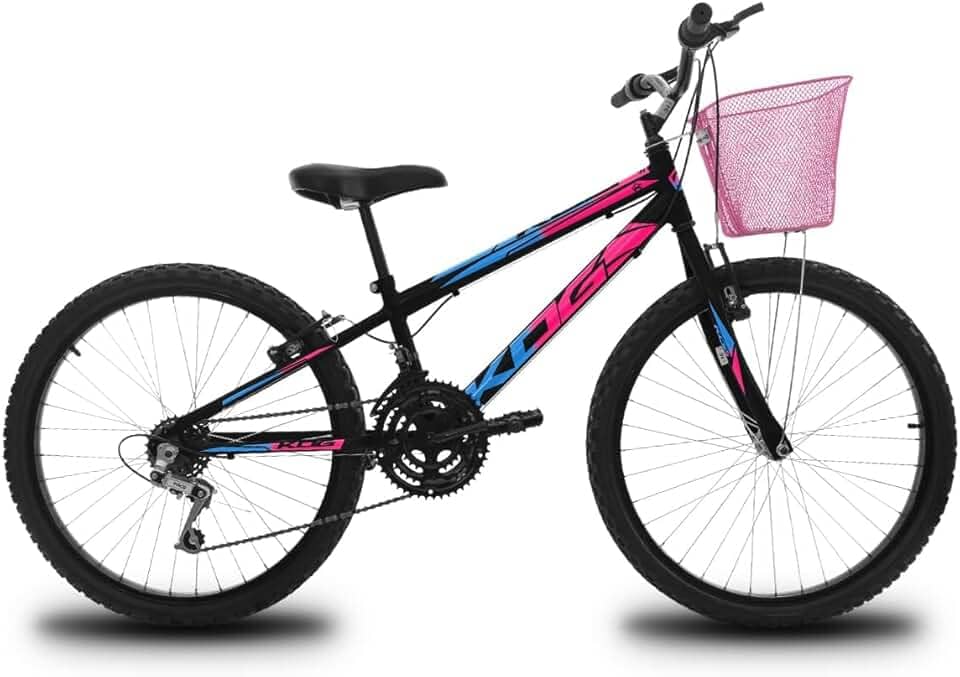 Bicicleta Infantil Aro 24 KOG Feminina 18V Cestinha