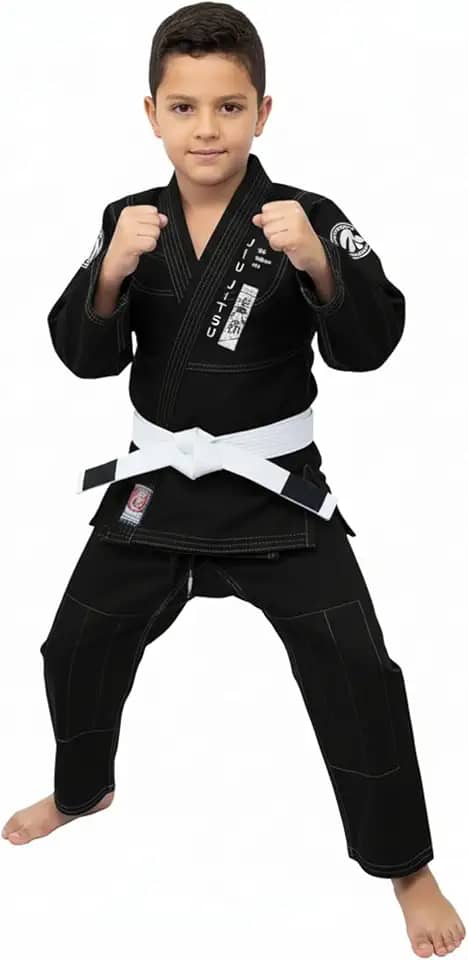 Kimono JIU JITSU INFANTIL, nas cores, preto, azul, branco e rosa, brim reforçado, acompanha faixa branca com tarja preta
