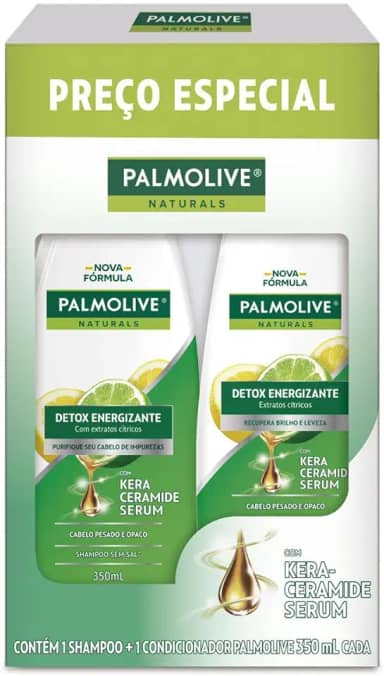 Kit Shampoo+Condicionador Palmolive 350Ml Detox, PALMOLIVE