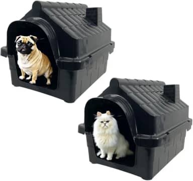 2x Casinhas Pet Cachorro Gato Conforto e Segurança Casa N1 (Preto, N1)