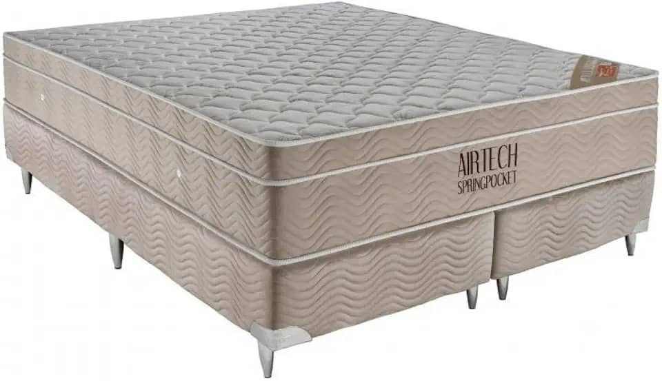 Cama Box Super King Ortobom Airtech Spring Pocket Super 193x203x30cm Ortobom Bege