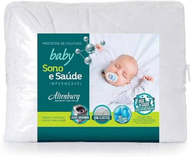 Protetor de Colchão Percal 180 fios com Elástico Imperméavel Antimicrobiano - Berço Altenburg Protetor de berço sono e saúde Branco Berço Tecido 100% Algodão/Tecido Impermeabilizado 100% Poliéster