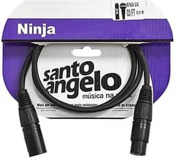 CABO PARA MICROFONE XLR MACHO/XLR FEMEA NINJA LW 03FT 0,91 METROS PRETO - SANTO ANGELO