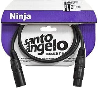 CABO PARA MICROFONE XLR MACHO/XLR FEMEA NINJA LW 03FT 0,91 METROS PRETO - SANTO ANGELO