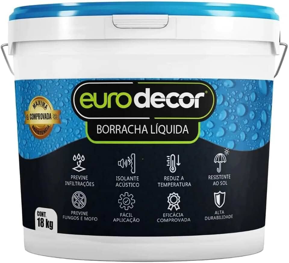 Borracha Líquida Manta Impermeável Premium Euro Decor 18KG Tinta Emborrachada Flexível (Concha do Mar)
