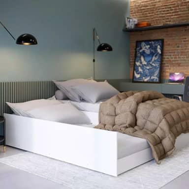 Bicama Solteiro MDF Vira Cama Casal 3 em 1 Cama Auxiliar Moderna Sofisticada Robusta Resistente (Branco)