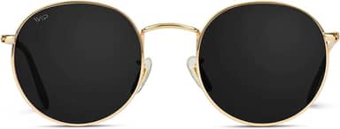 Óculos de sol redondos modernos com lentes refletivas, elegantes e funcionais para uso diário