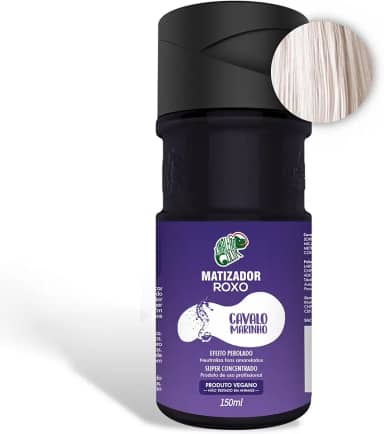 KAMALEÃO COLOR Matizador Roxo Cavalo Marinho - Neutralizador de Tons Amarelados - Efeito Perolado - Para Cabelos Loiros Platinados - 150ml