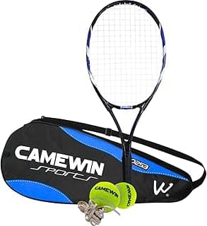 Kit Raquete de Tênis 26 Polegadas Fibra de Carbono com Estojo Azul + 2 Bolinhas de Tênis