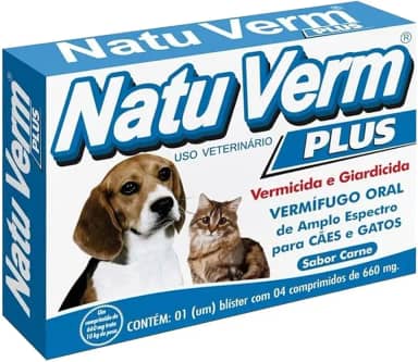 Natu Verm Plus Vermifugo Para Cães e Gatos 04 comp - VetBras