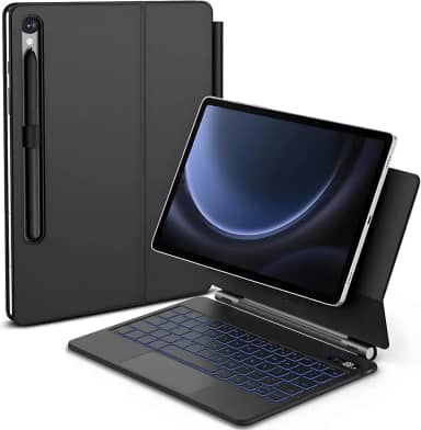 Teclado Mágico De Samsung Galaxy Tab S10 Lite S10 FE 2025 S9 FE 10.9 Polegadas S11 S9 S8 S7 11", Capa com Teclado Sem Fio Retroiluminado com Suporte Cantilever Flutuante Trackpad Multitoque (Preto)