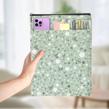 Presentes florais para amantes de livros, capa de livros botânicos à prova d'água para livros com bolso frontal com zíper acessórios para livros presentes para mulheres, primo, aniversário, formatura