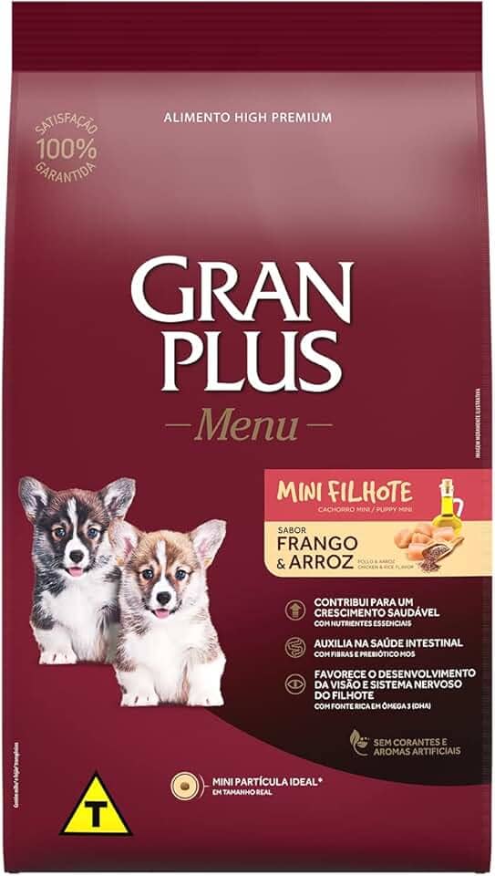 Granplus Ração Para Cães Filhotes Mini Gran Plus Menu Frango E Arroz 3Kg