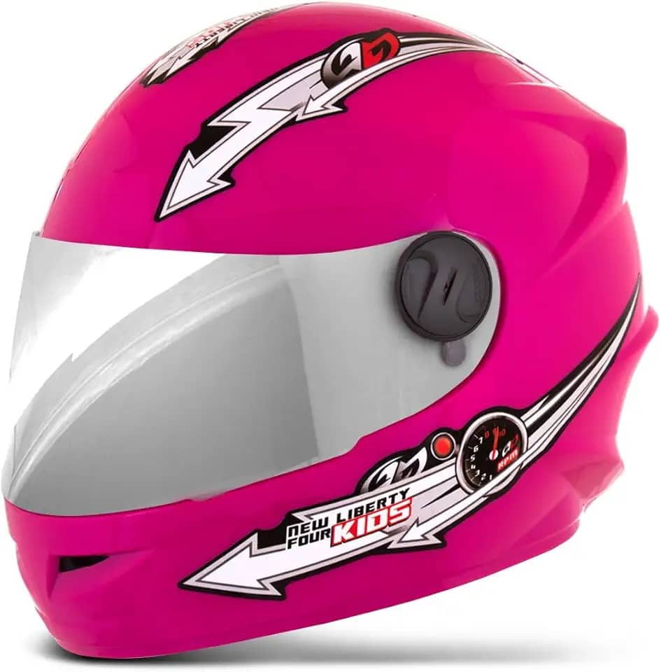 CAPACETE FECHADO PRO TORK LIBERTY FOR KIDS SOLID ROSA TAM. 54 VIS. ESPELHADA