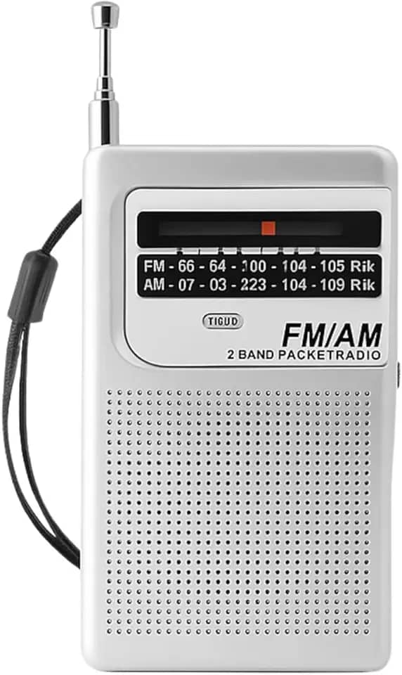 Rádio Portátil AM/FM 2 Bandas Recarregável USB Tipo-C com Antena Retrátil 180° e Entrada para Fone de Ouvido Radinho De Bolso [VALUANCE]