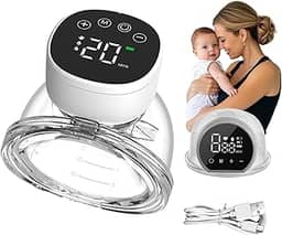 Bomba De Tirar Leite Mama Portátil P1 Mãos Livres Elétrica Sem BPA 3 Modos 10 Níveis de Sucção Conforto Coletor de Leite de Amamentação （Branco）110V/200V