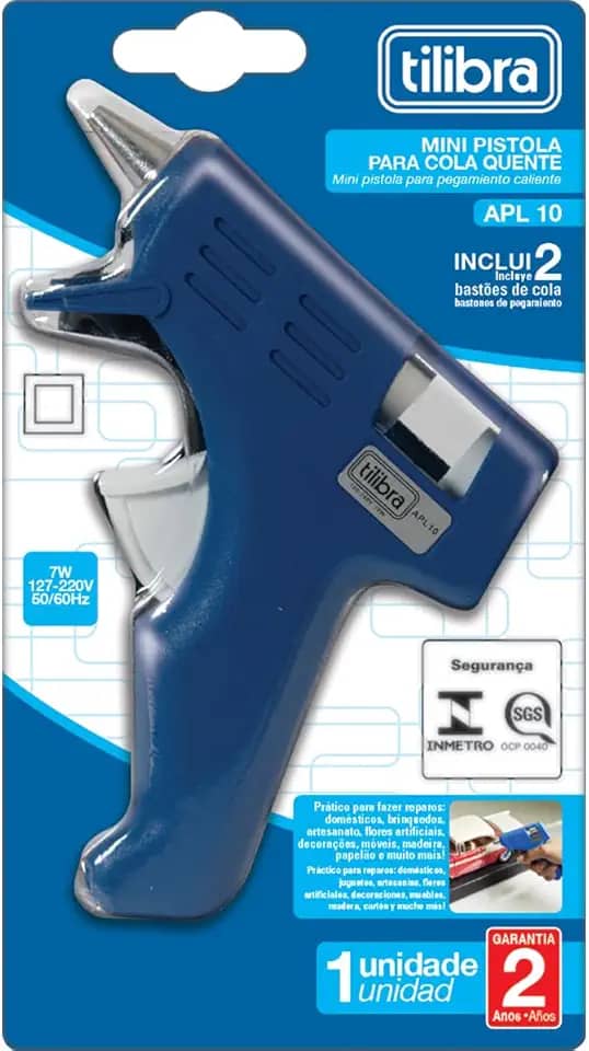 Tilibra - Pistola para Cola Quente Pequena APL10, Azul - 1 un
