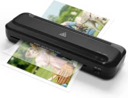 CAREGY Máquina laminadora térmica de 22 cm para documentos e fotos, fácil de usar para escritório, escola, negócios e casa - preta