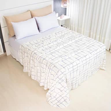 Lençol Casal Sem Elástico Malha Estampada 100% Algodão Para Se Cobrir 2,20 x 2,20m Toque Macio, Conforto e Durabilidade Cozzilar (Modelo 4)