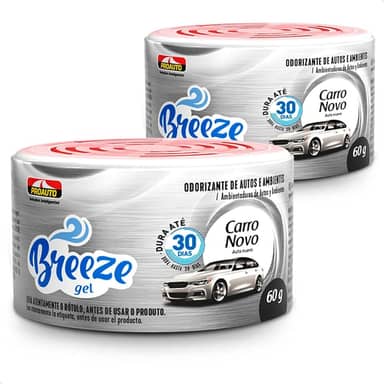KIT 2 Cheirinhos Aromatizante Breeze Gel Carro Novo Pro auto 60G