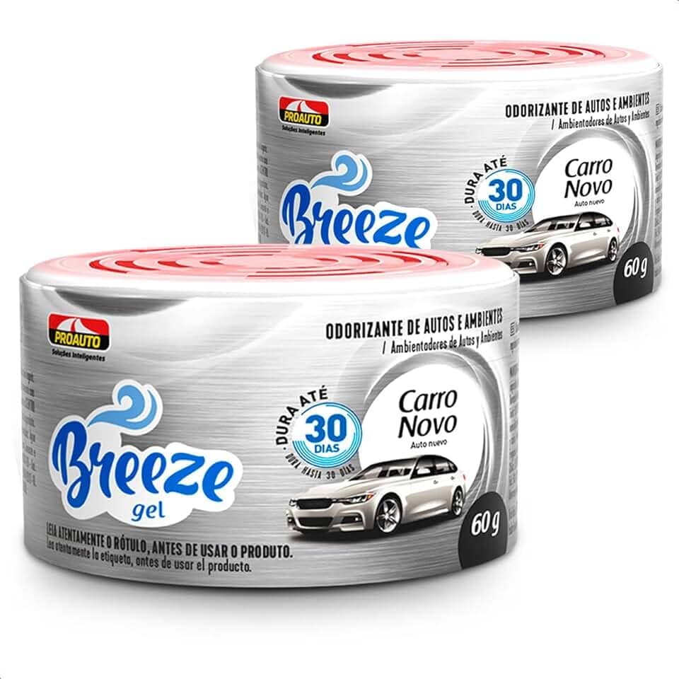 KIT 2 Cheirinhos Aromatizante Breeze Gel Carro Novo Pro auto 60G