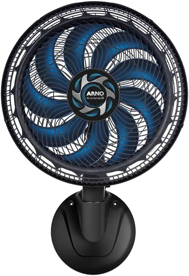 Ventilador de Parede Arno X-TREME 40cm VE9P, 160W, 9 Pás, Alcance 12m, Oscilação 80º, 3 Velocidades, Silencioso, Fácil Limpeza, 110V