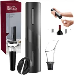 Kit Automático Abridor Vinho Garrafa Saca Rolha Elétrico
