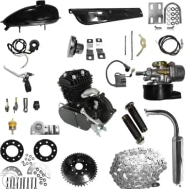Kit Motor para Bicicleta Motorizada 80cc, 2 Tempos, Completo com Corrente e Acessórios (Preto)