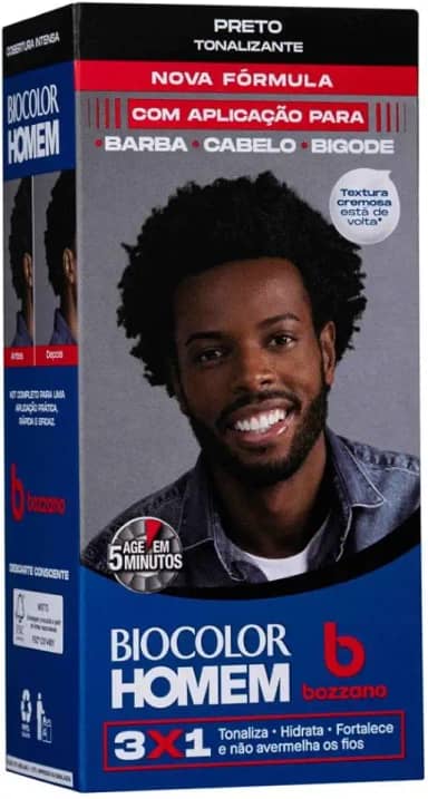 Biocolor Homem Tonalizante De Cabelo Masculino Bozzano Preto