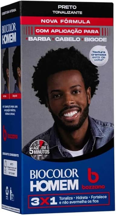 Biocolor Homem Tonalizante De Cabelo Masculino Bozzano Preto