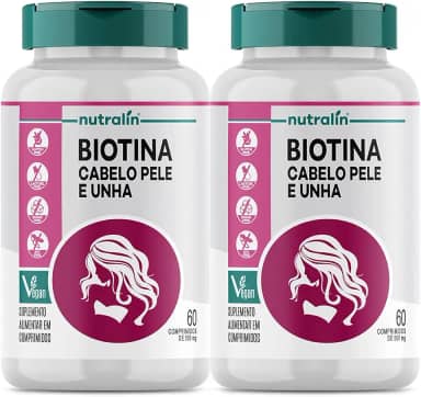 Biotina Fortalecimento Cabelos Unhas Pele 120 Caps Nutralin