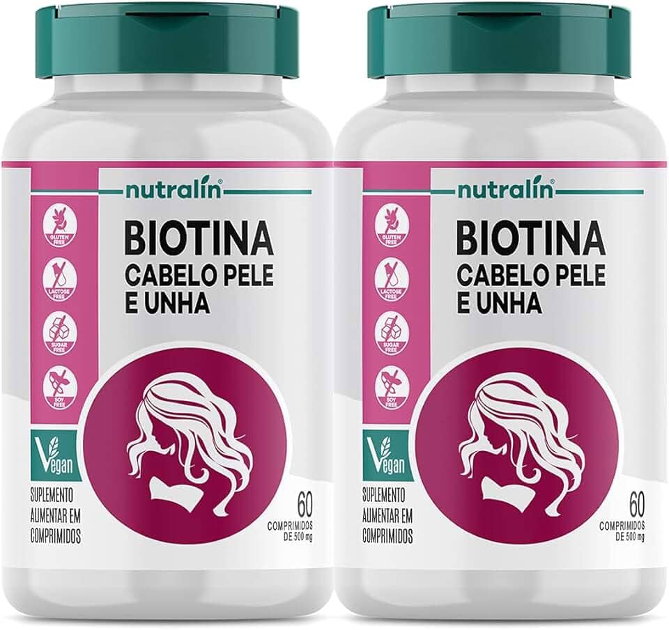Biotina Fortalecimento Cabelos Unhas Pele 120 Caps Nutralin