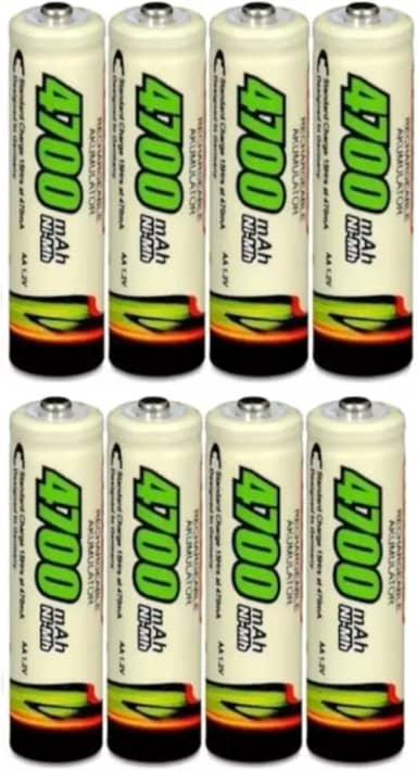 Pilha Recarregável AA 4700 mAh - com 8 unidades