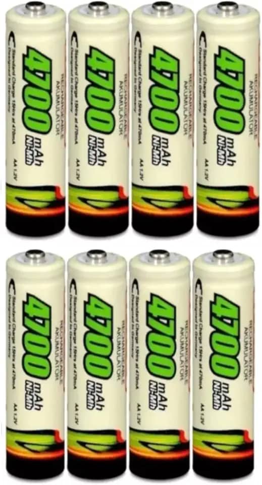 Pilha Recarregável AA 4700 mAh - com 8 unidades