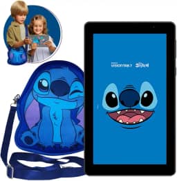 Tablet Positivo Vision Tab 7 Stitch - Processador Octa-core 3gb Ram 64gb Armazenamento, Tela 7 Ips, Bateria 3100mah, Android 14 Go, Wi-fi - Preto - Inclui 2 Itens De Proteção (capa e bolsa)