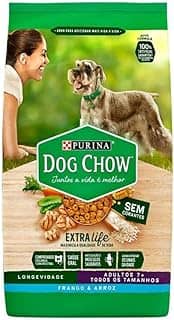 Purina Dog Chow Ração Dog Chow Adulto Longevidade 7+ Frango E Arroz - 15Kg Purina Idosos - Sabor Frango