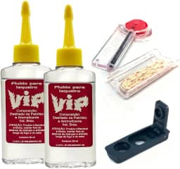 2 Fluído Vip + Pedra, Pavio e Vedação para Isqueiros classicos, flip, recarregável