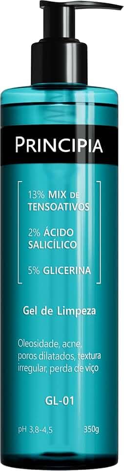 PRINCIPIA, Gel de Limpeza Facial 2% Ácido Salicílico + 5% Glicerina GL-01 com 350g