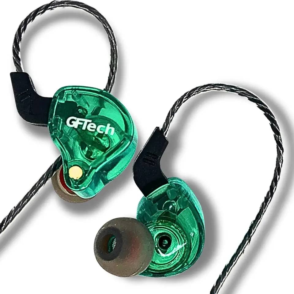 Fone In Ear Monitor de Áudio Retorno de Palco com Isolamento Acústico Alta Definição - GFTech (Verde)