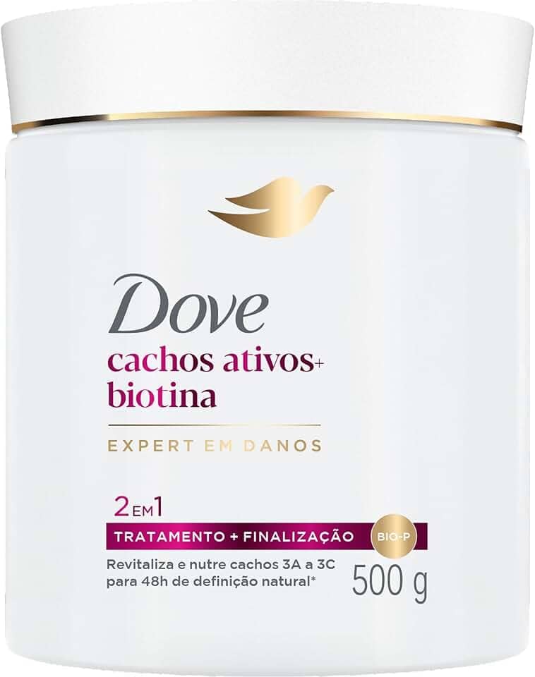 Dove Máscara Capilar 2 em 1 Cachos Ativos + Biotina 500g