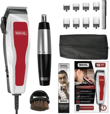 Kit Máquina De Cortar Cabelo 110V Com Aparador Nasal E Escova Para Uso Doméstico Masculino