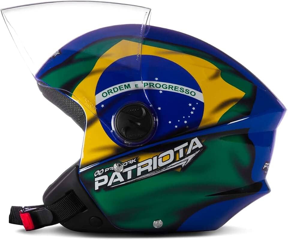 Pro Tork Capacete New Liberty Three Patriota, Azul/Verde, Tam. 58